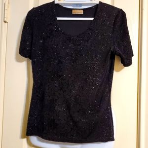 Susan Lawrence black shimmery top